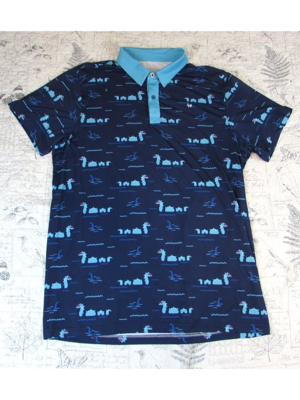 NEW $50 Tipsy Elves fun Whimsical Nothin’ But Nessy Polo Golf Shirt Men's XL